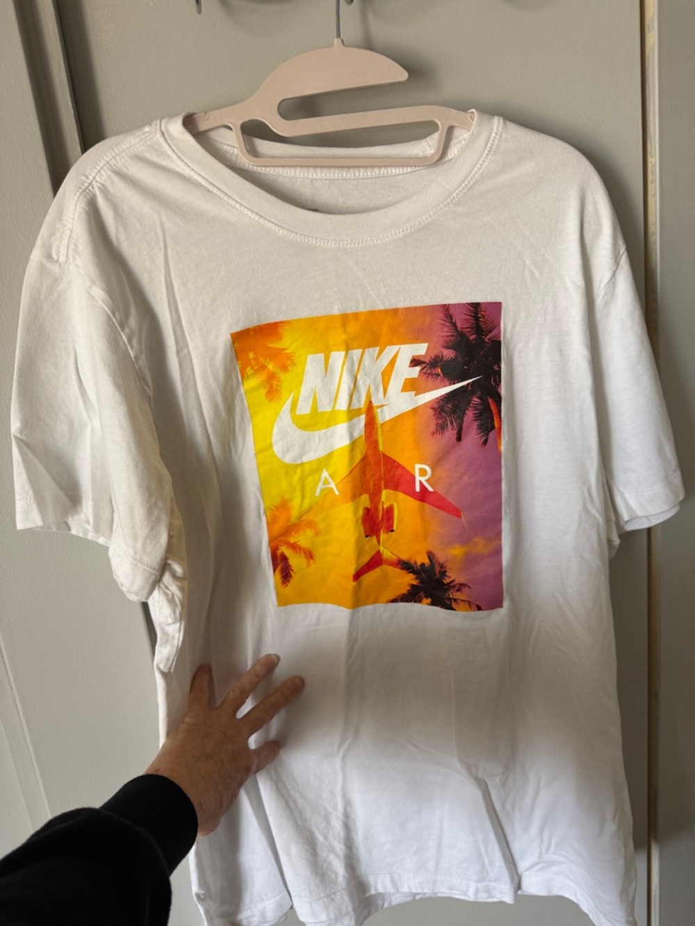 Nike White Short Sleeve Tee with Sunset Graphic